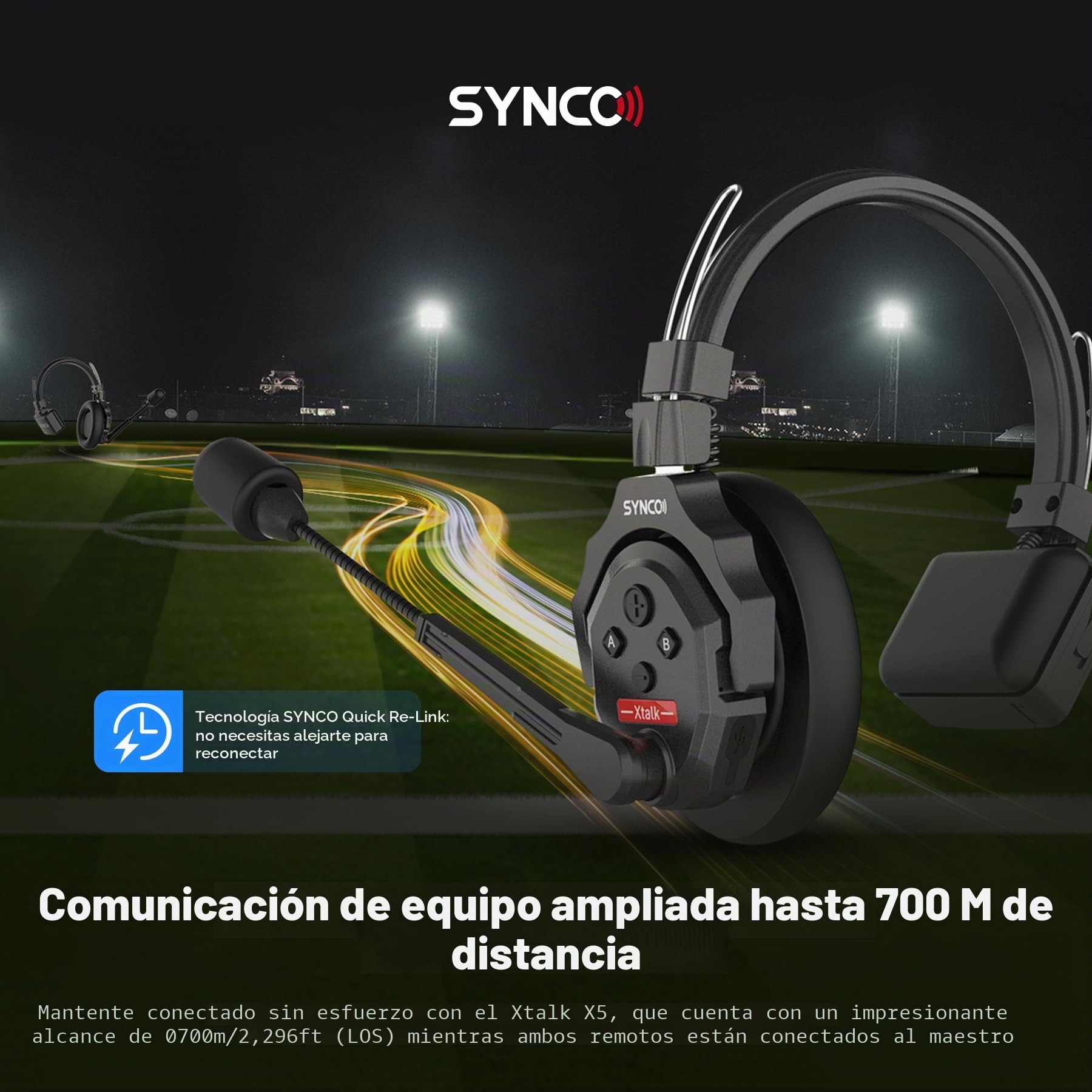SYNCO XTalk X5 2.4GHz Sistema de intercomunicación inalámbrica con Auriculares Diseño de Dispositivos Maestros aleatorios (5PCS)