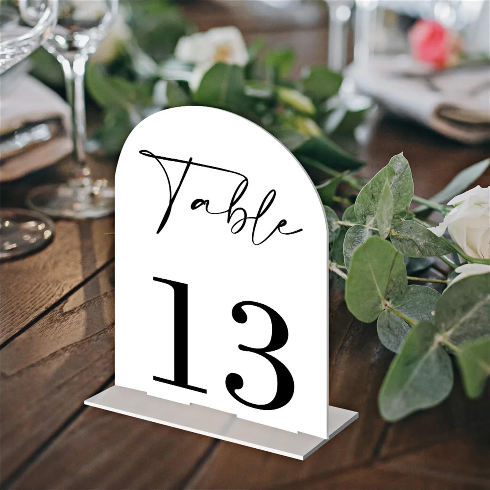 Segnale di Numero del Tavolo Acrylic Digital Table Label, Wedding Number, DIY Personalized Seat(Transparent L,Number 1-25)