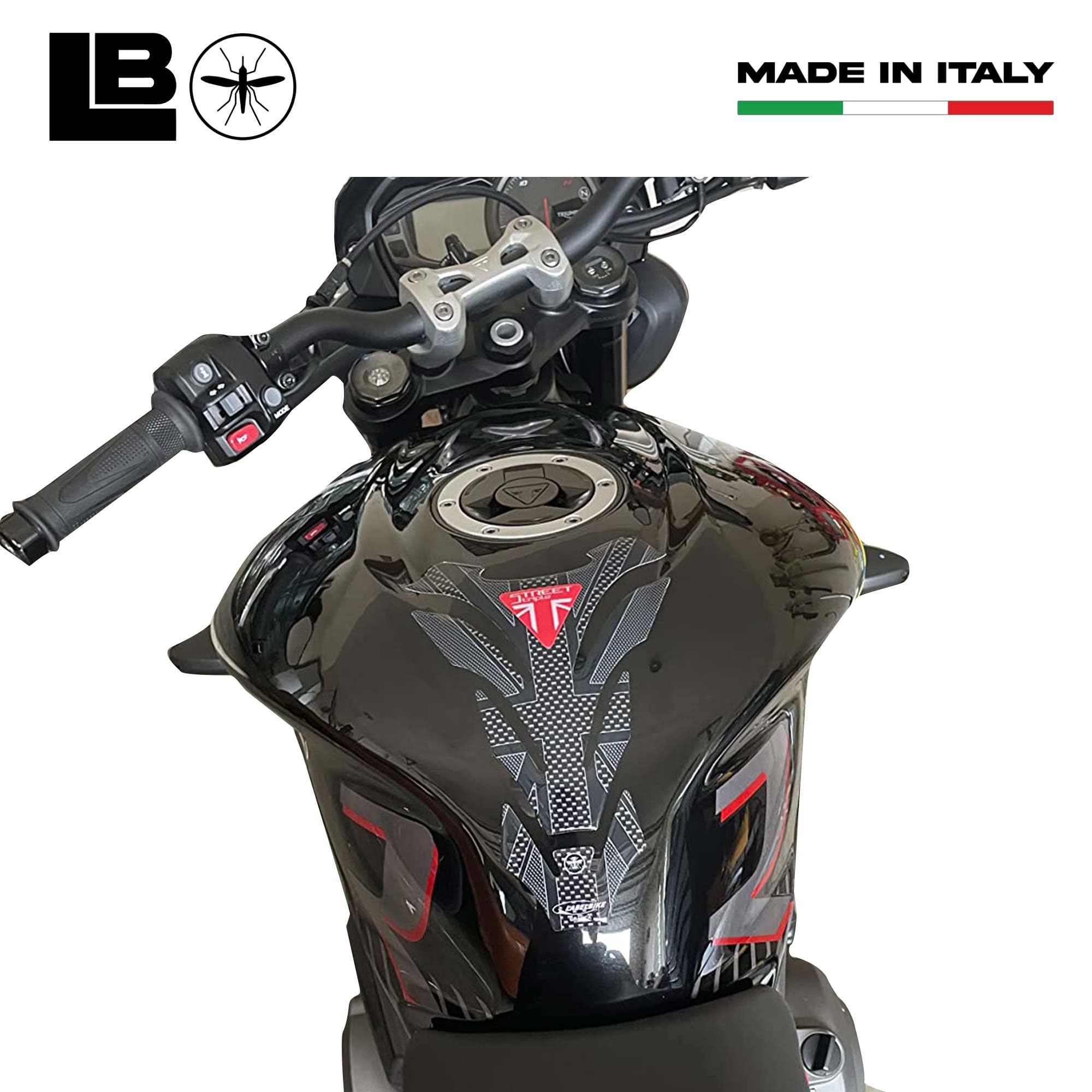 labelbike - Adesivi 3D Moto Serbatoio Protezione e Decorazione laterale in Resina compatibile con Kawasaki Z650 - Carbonio Grigio