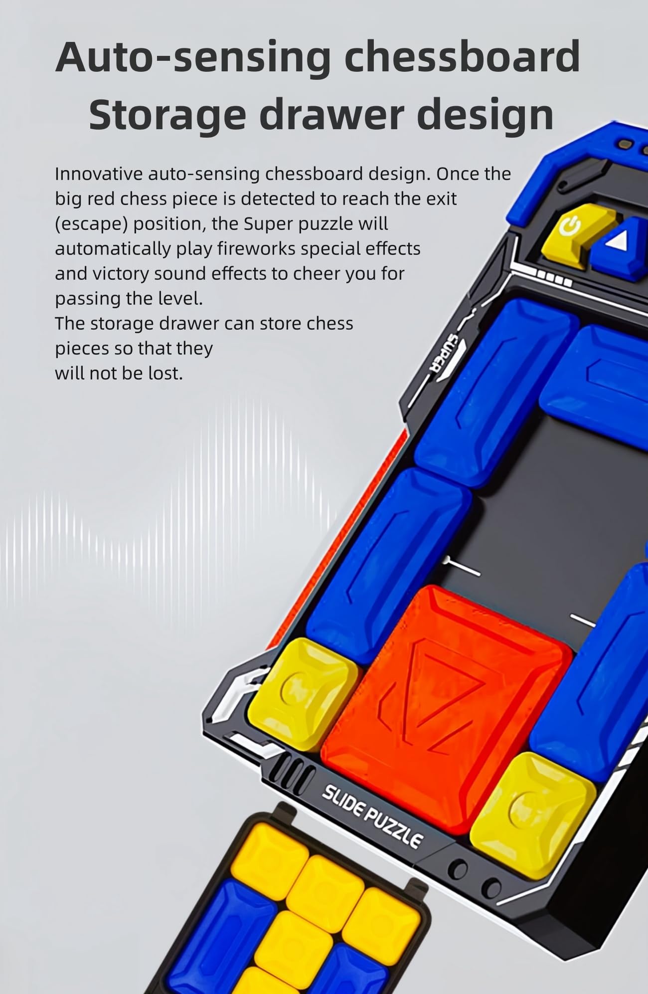 HLF Súper Máquina de Rompecabezas Apariencia del Mecha Juego Escape del Laberinto HuaRong Bloques 520 Niveles Inducción Automática Diseño Magnético Puzzle lógico Juguetes de Regalo para niños (Black)