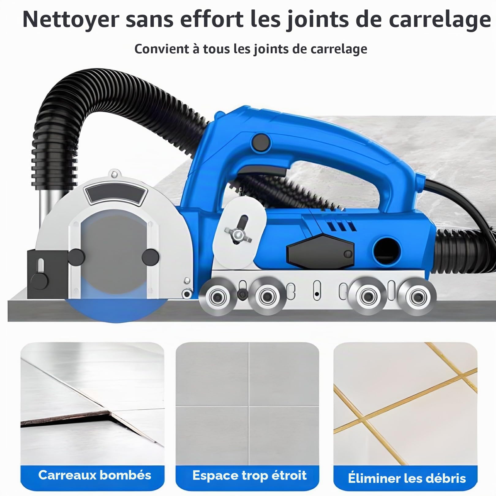 Nettoyeur de Joints de Carrelage Électrique 1200W Machine Portable de Nettoyage Des Joints de Carrelage 9000 Tr/min Machine D'ouverture Des Joints de Sol pour Le Nettoyage Des Espaces