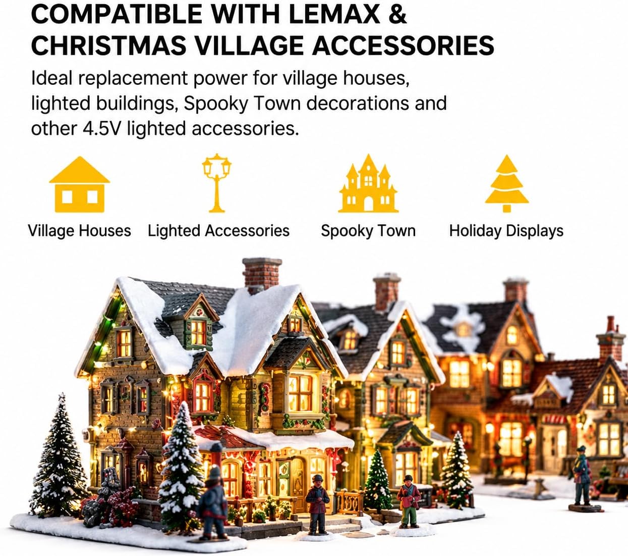 2 Pack 4.5V Power Adapter for Lemax Christmas Village Accessories