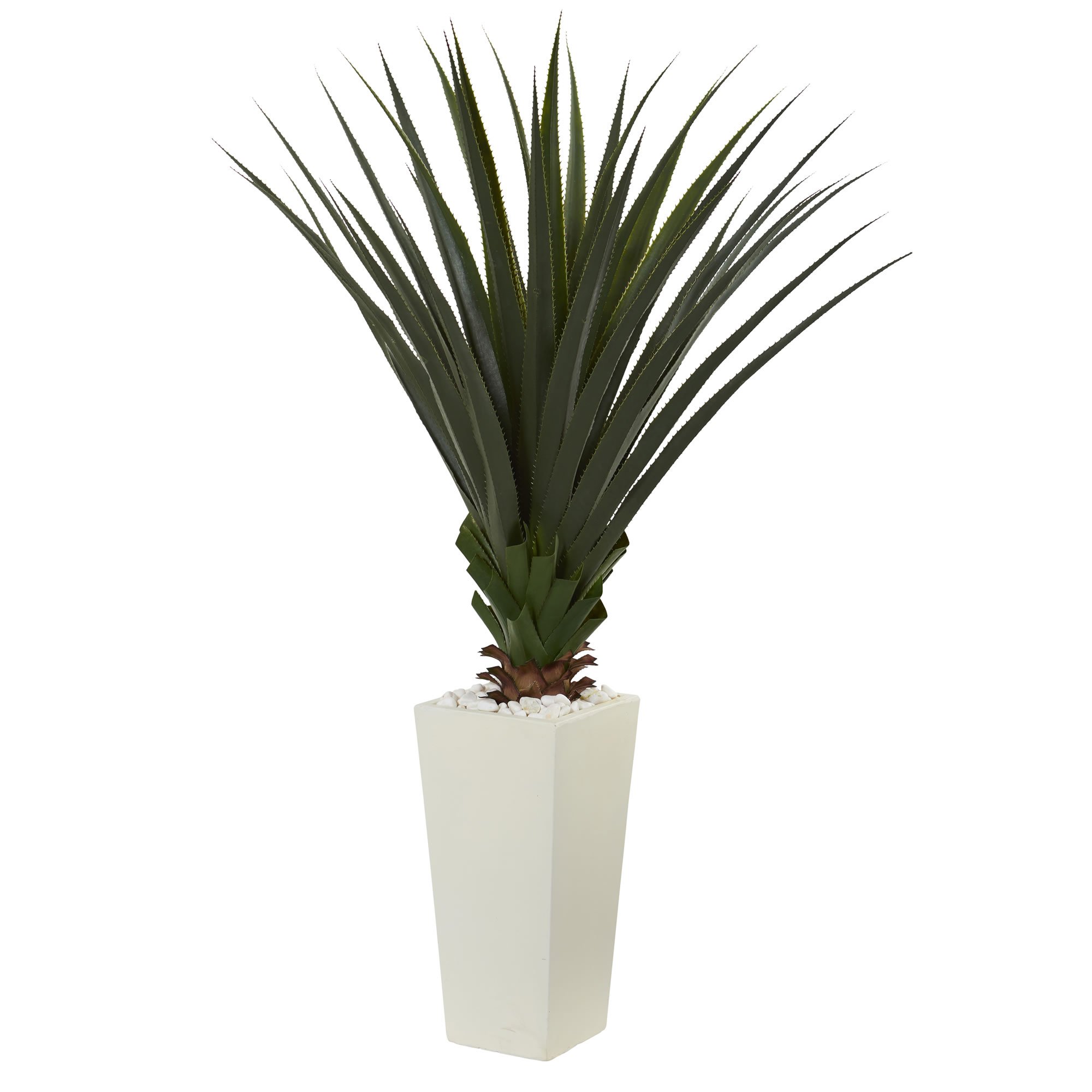 Photo 1 of *BRAND NEW* Nearly Natural 6390 5' Spiky Agave Artificial Plant in White Tower Planter 5' Spiky Agave Plant