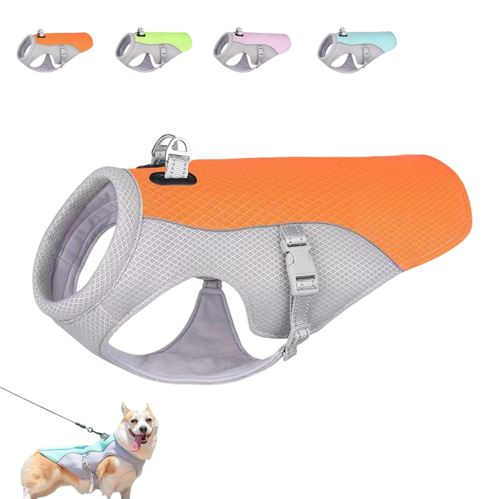 Drupiolaf Cooling Dog Vest, Coolings Vest for Dogs, Large Dog Cooling Jacket, Harness Cooler Jacket with Adjustable, Small Medium Pet Outfit Clothes for Walking Travel Beach Hiking Outdoor (A,XL)