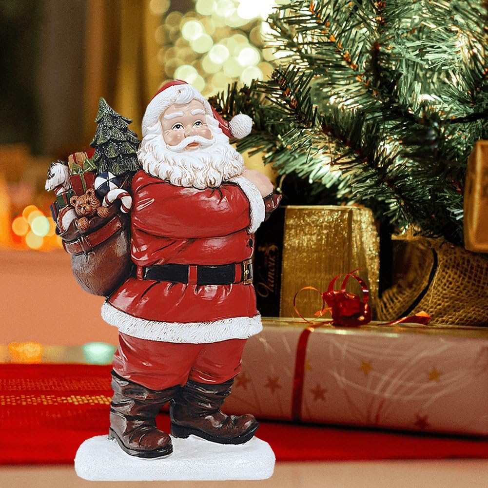Figurine De Père Noël Debout, 1 Pièce, Statues De Père Noël en Résine, Ornement De Père Noël, Sculpture De Nick, Décorations De Centres De Table De Noël