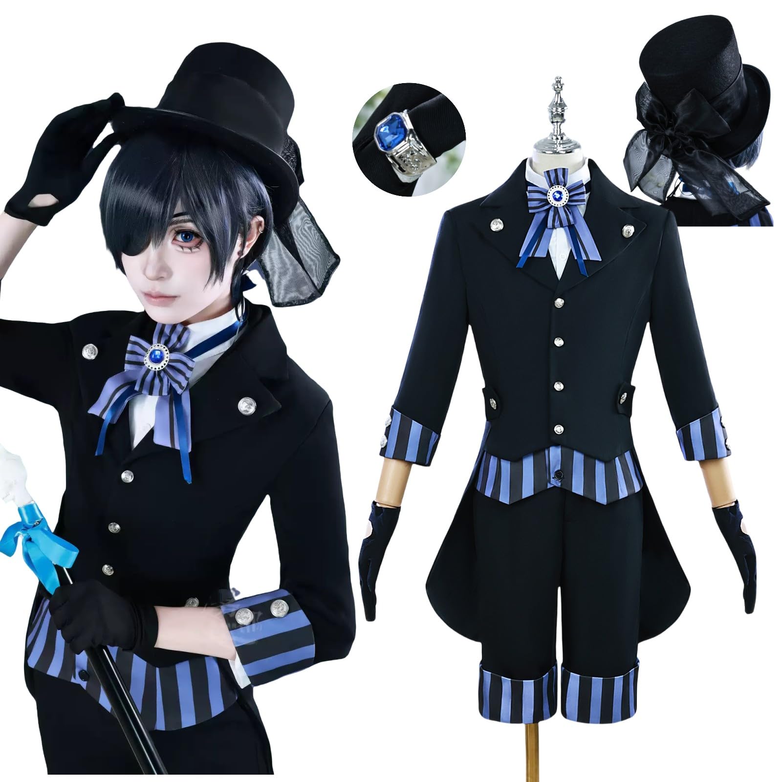 Amazon.co.jp: ウィッグ追加可 シエル・ファントムハイヴ コスプレ衣装