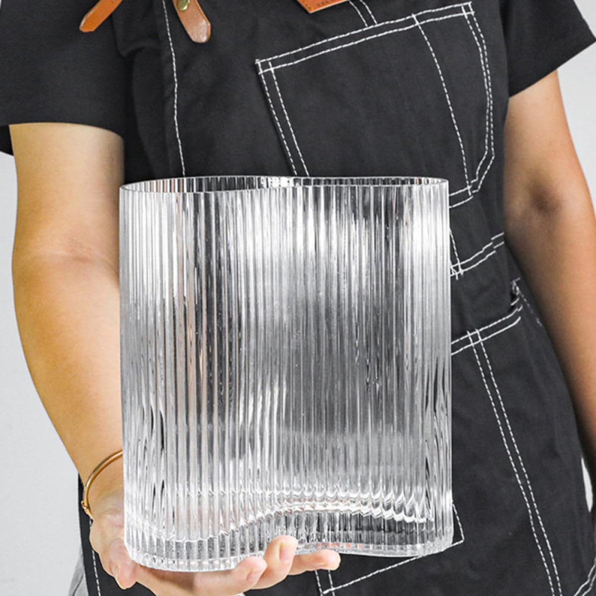Vaso per Composizioni Floreali Contenitore Pratico in Vetro per Fiori Trasparente Stile Nordico Design Semplice e Bellezza Classica per Interni