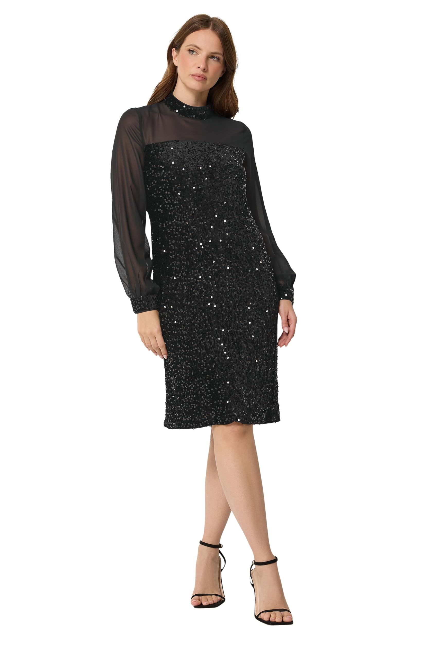 M&Co Sequin Velvet Panel Shift Dress - Women's