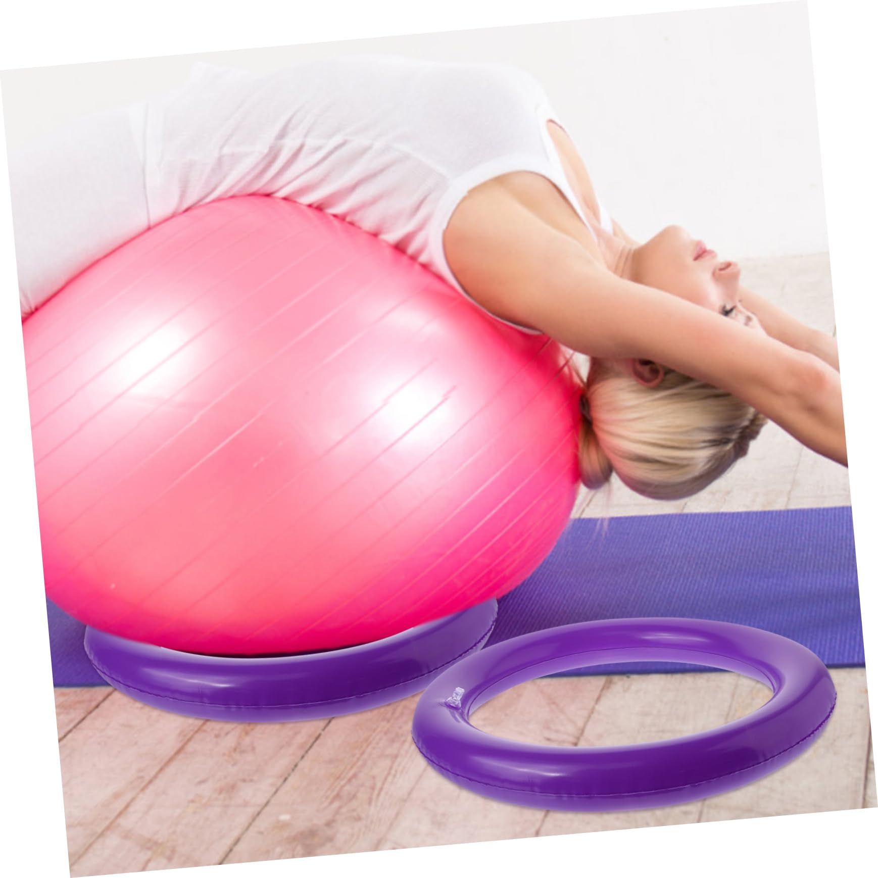 BESPORTBLE Base per Palla Yoga Portapalline da Yoga Anello a Sfera di Portapalla Fitness Sedile per Palla da Yoga Sedia a Sfera per Allenamento Sedile Yoga Viola,Porpora PVC
