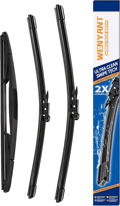 Palhetas do limpador de para-brisa wenyant para Chevrolet Aveo e Sonic 2012–2017, dianteiras e traseira – Conjunto com 3