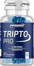 Triptofano 860mg Tripto Pro Pote 60 Capsulas Suplemento em Cáps Aminoácido L-Triptofano Vitaminas B3 Niacina Vitamins B6 Magnésio Importado Original - PharmaPro