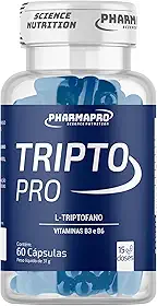 Triptofano 860mg Tripto Pro Pote 60 Capsulas Suplemento em Cáps Aminoácido L-Triptofano Vitaminas B3 Niacina Vitamins B6 Magnésio Importado Original - PharmaPro