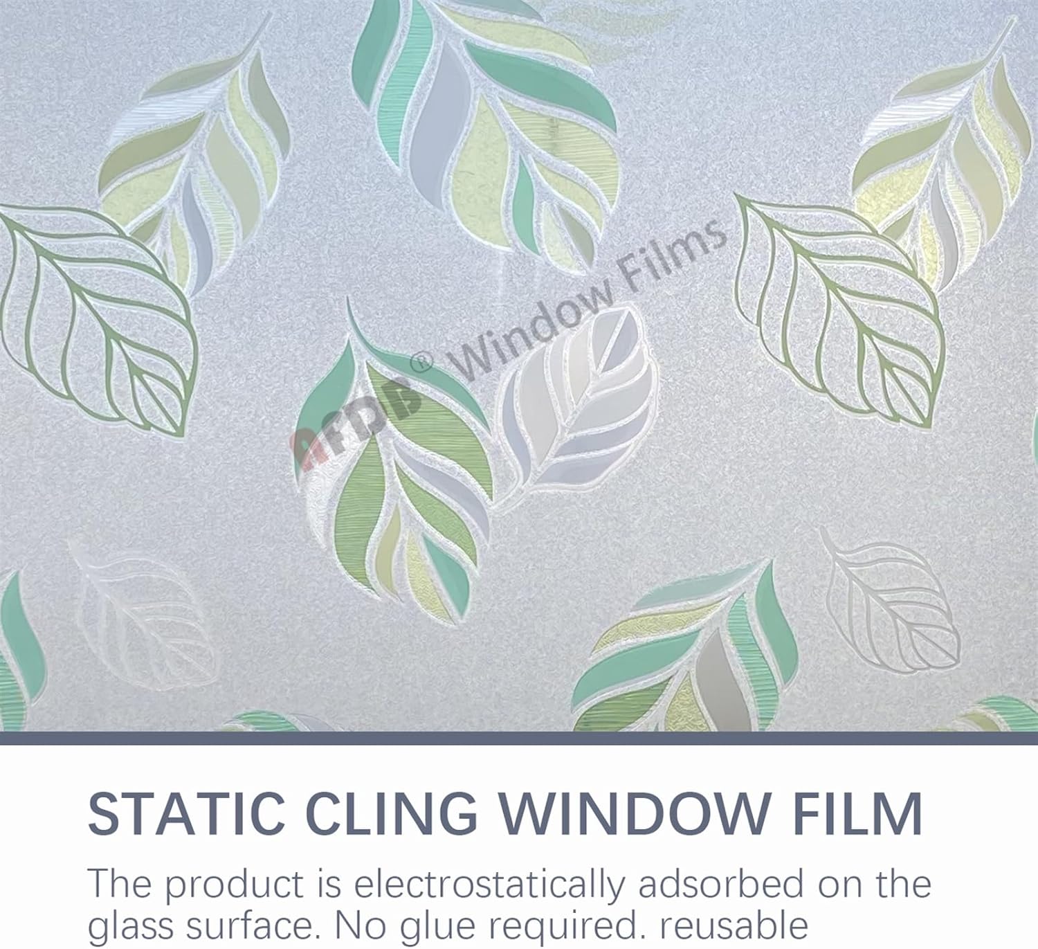 Decorative Window Film Stained Glass Window Privacy Film Static Cling Glass Door Film Non Adhesive Film Heat Control Anti UV Window Stickers for Home Privacy Window Film(45x200 cm)