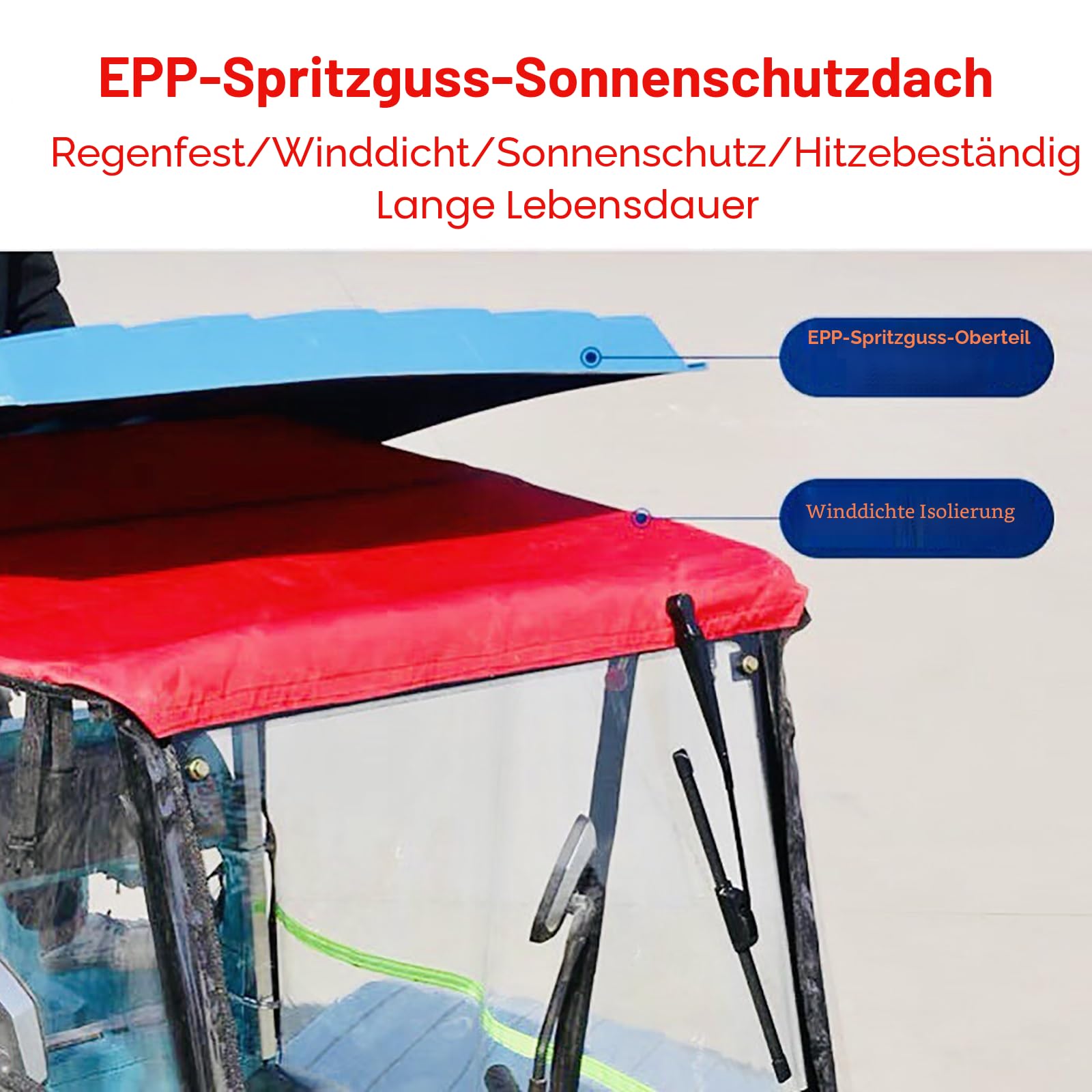 SANBENGZI Elektrisches Fracht-Dreirad-Planenszelt – Elektro-Dreirad-Abdeckung, 3-Rad-E-Trike-Markise für Liefer-Elektro-Trike