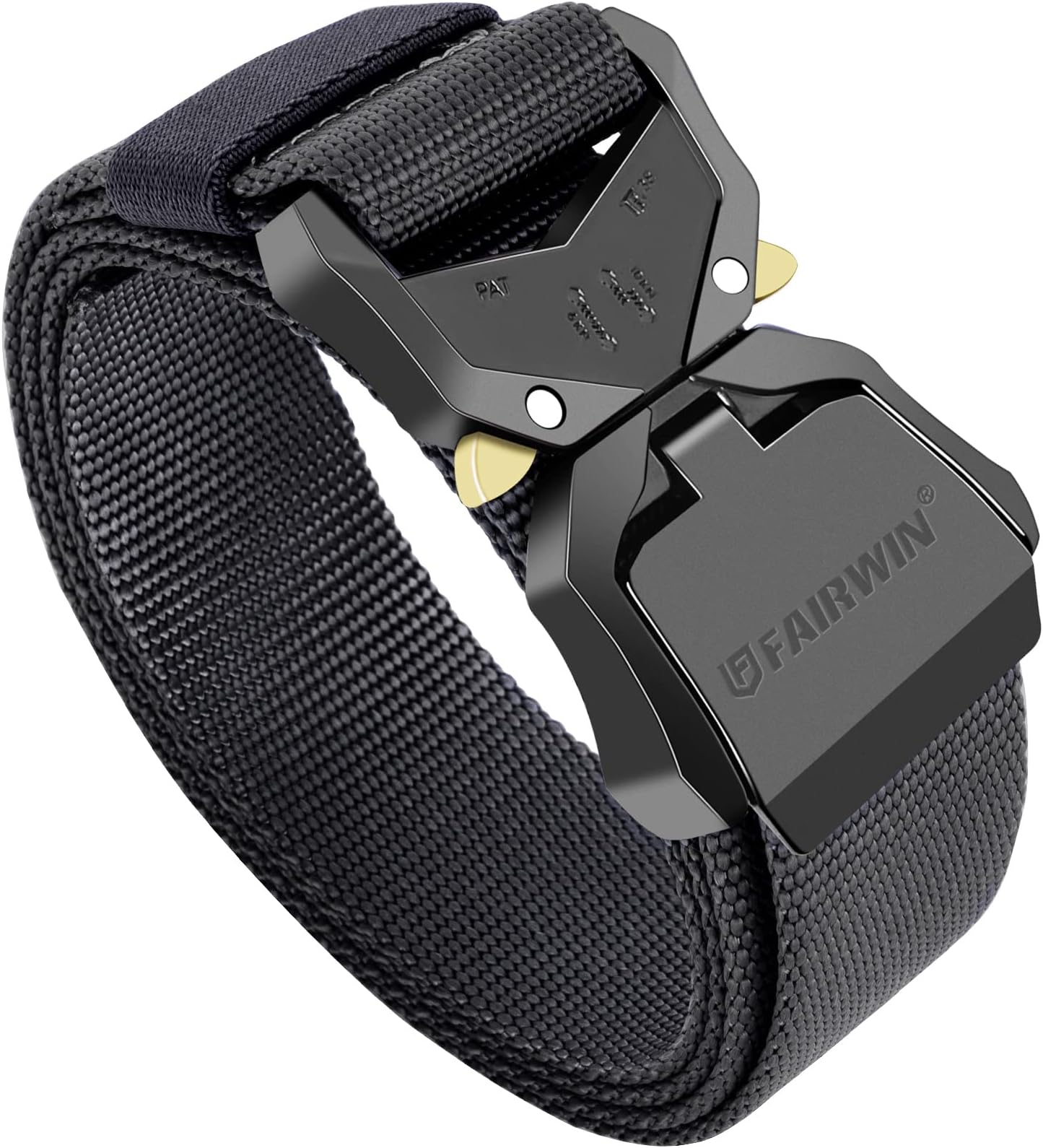 FAIRWIN Tactical Belt, Military Style Webbing Riggers Web Gun Belt with Heavy-Duty Quick-Release Metal Buckle