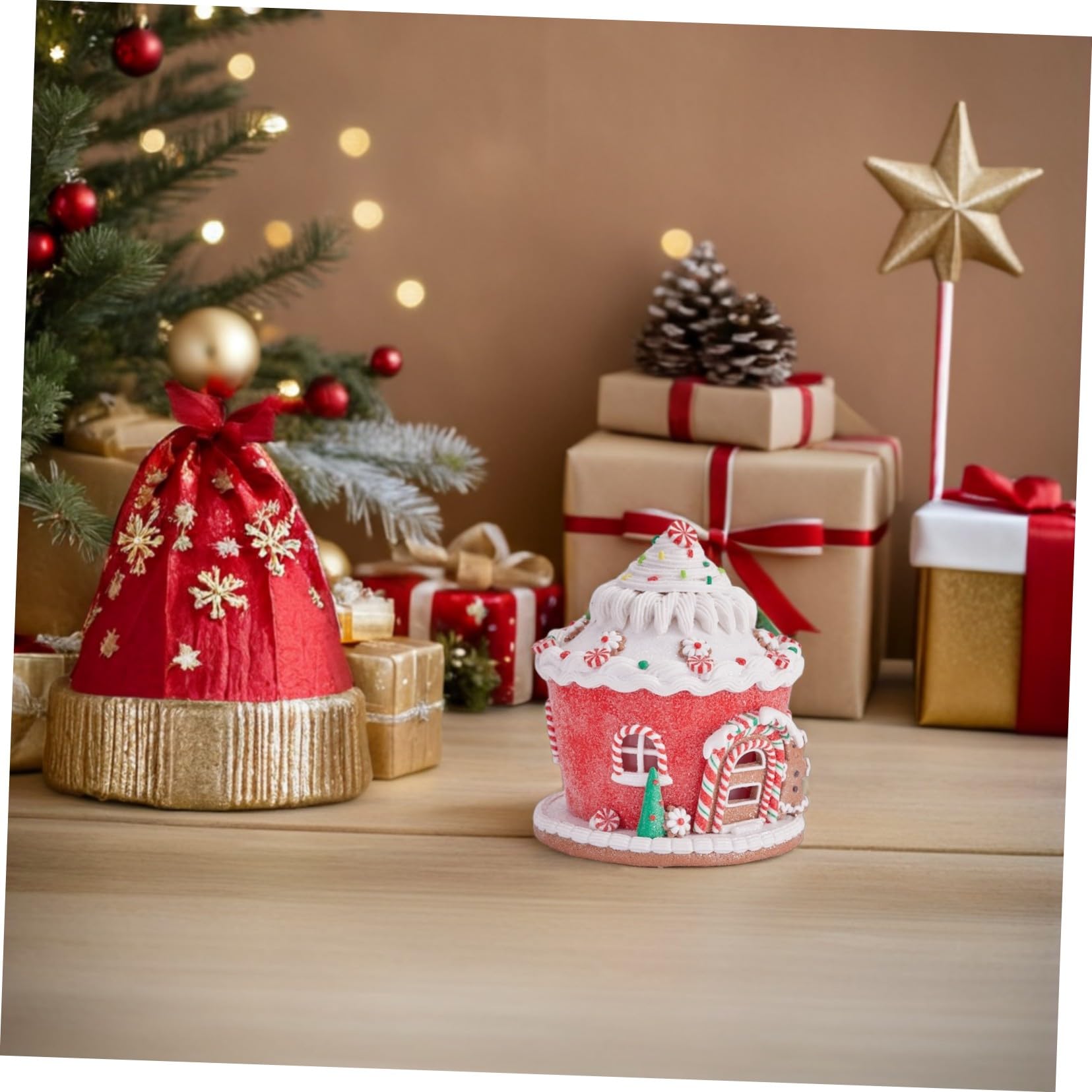ULTECHNOVO Décoration de Noël Résine Château Artisanal pour Centre de Table Décoration Intérieure Suspendue pour Maison et Sapin
