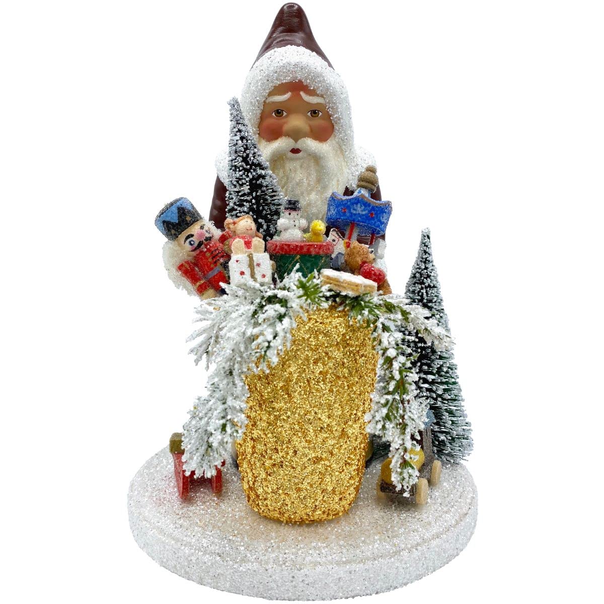 Alexander Taron 19-30 Schaller Paper Mache Candy Container-Santa Gifts, Red