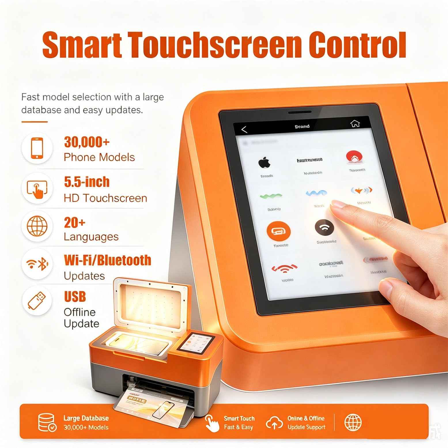 Zuschnitt der 2-in-1-Displayschutzfolie | Laminiergerät mit 5,5-Zoll-Touchscreen zum Schneiden von Hydrogel, TPU und Sichtschutzfolien