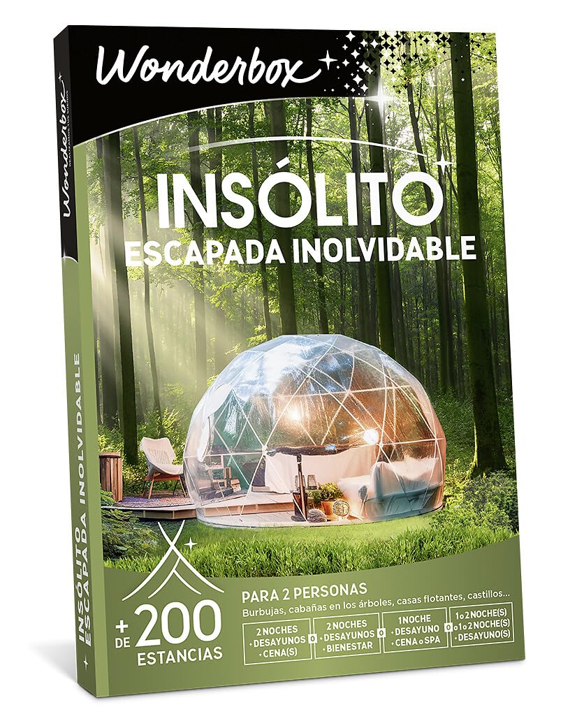 WONDERBOX - Caja Regalo - Insólito: escapada inolvidable - 1 o 2 Noches, con Cena o Actividad de Bienestar para 2 Personas - Ideas Regalo Pareja Original