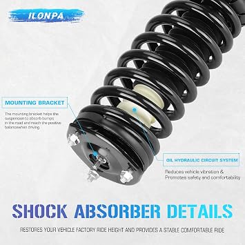 Front Struts for 2010-2012 Ford Fusion 2.5L, 2010-2011 Mercury Milan 2.5L