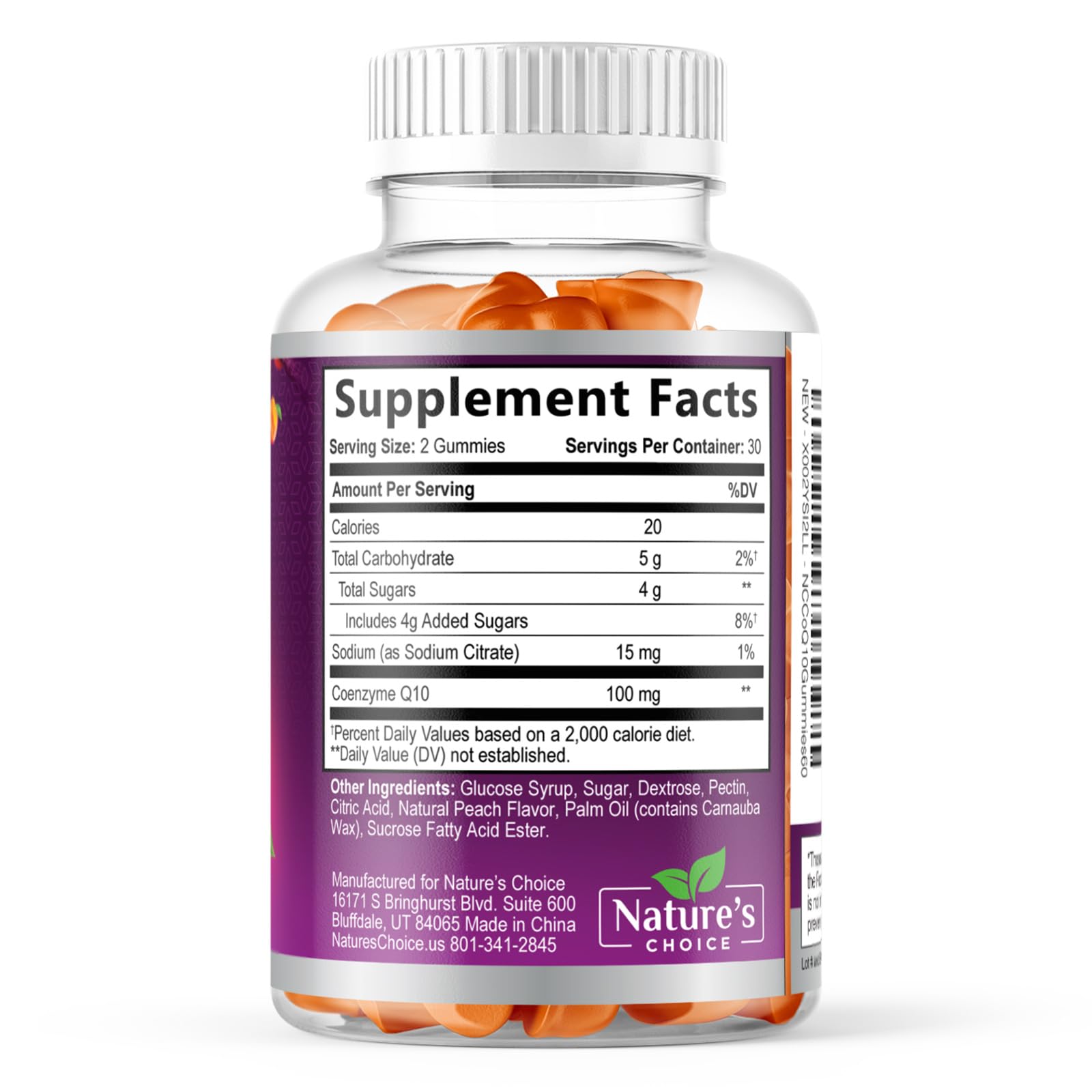 CoQ10 Gummies 100mg - 3X Strength Co Q10 Gummies - High Absorption Coenzyme Q10 Heart Health & Cellular Energy Support - Co Q 10 Gummy Antioxidant Supplement - Vegan - Tasty Peach Flavor - 60 Gummies — Amazon image 9