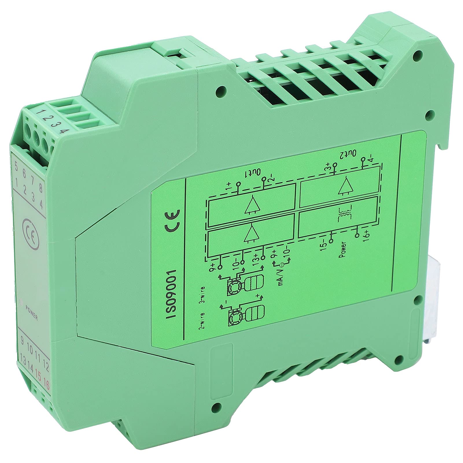 Aislador de Señal Analógica GLG DC 1 Entrada 2 Salida Corriente Voltaje Transmisor Acondicionador de Montaje en Riel