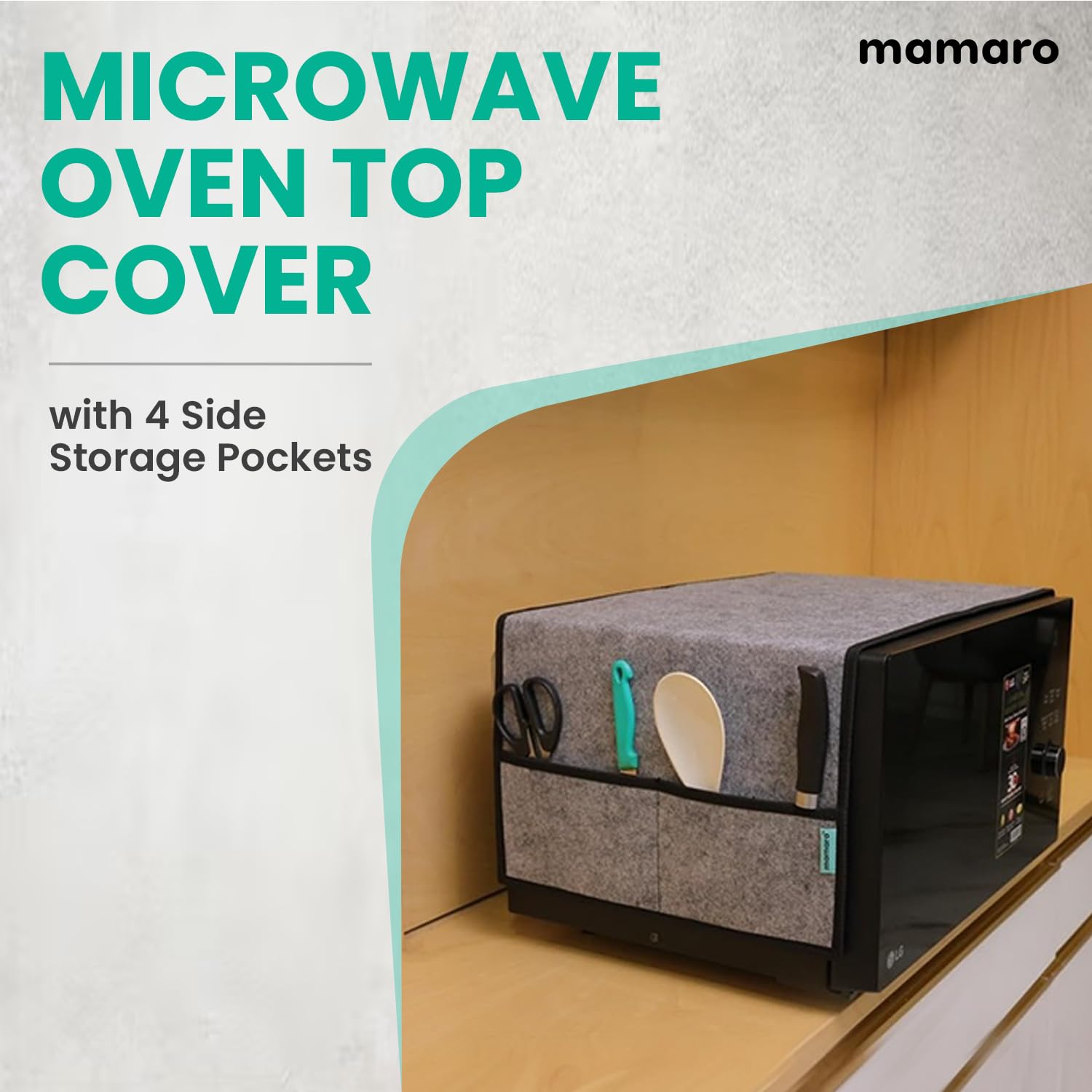 Microwave Cover with Storage Pockets -2