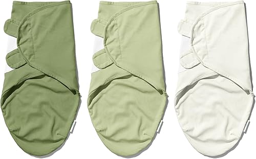 Manta ajustable para envolver  Juego de envoltura de muselina de algodón para recién nacidosniños pequeños y bebés  Paquete de 3 (0 a 3 meses)