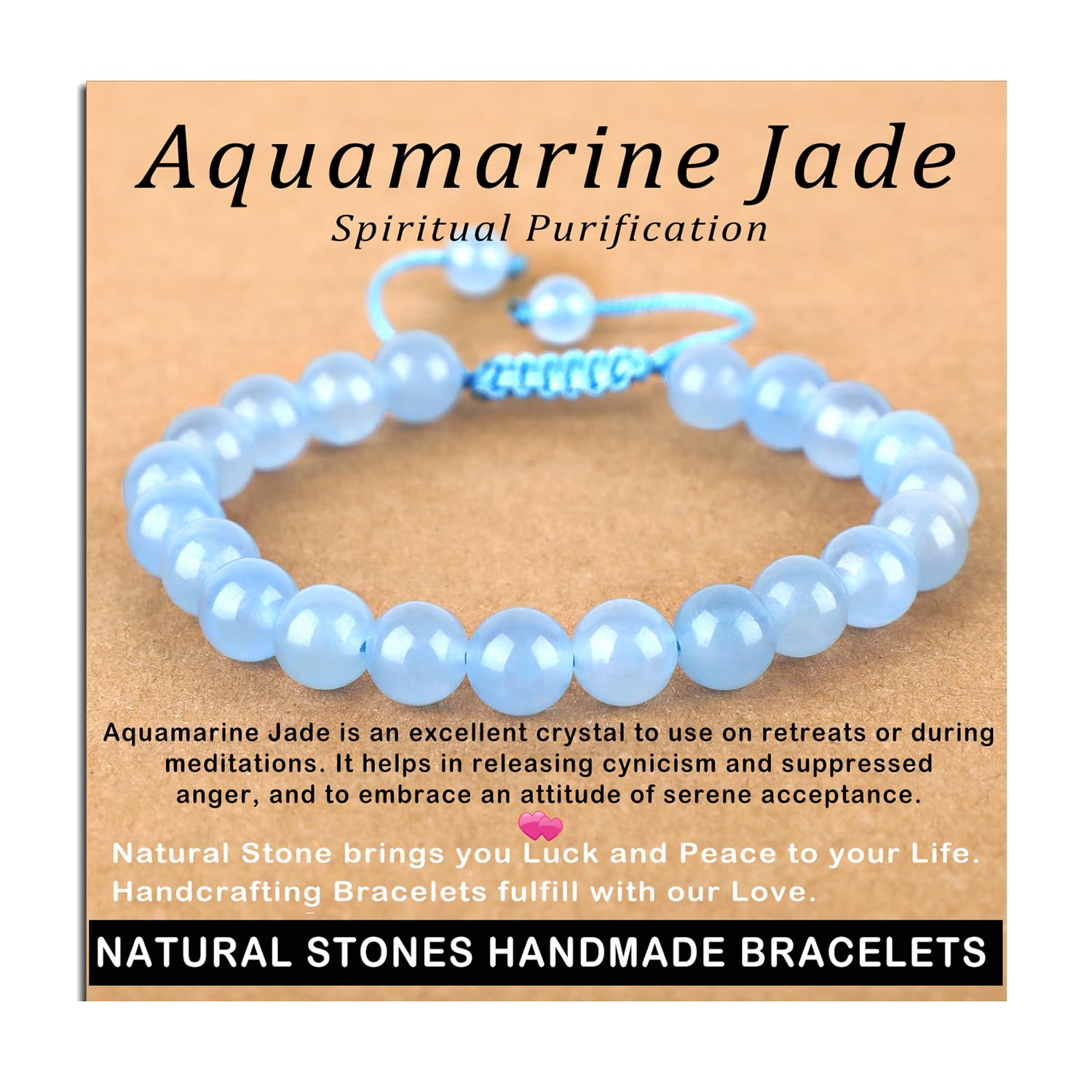 AD Beads Handcrafted Beaded Macrame Bracelet Stylish Customizable Jewelry for Men and Women Protection Healing Gemstone for Balance