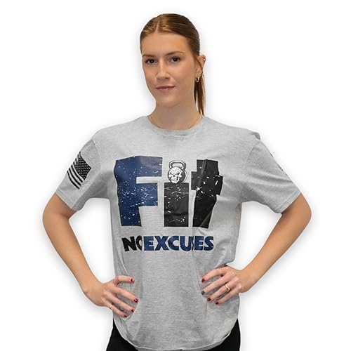 Fit No Excuses Women's T-Shirt Motivational Gym & Workout Tee,