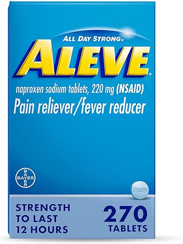 Aleve Tabletas para aliviar el dolor y reducir la fiebre, naproxeno sódico, dolor de cabeza, dolor de espalda y cuerpo, 270 unidades