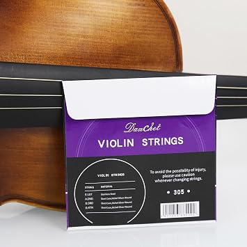 Violin Strings 4/4 A2. 4 pcs Senior Level, Ball End, Nickel Silver Wound 305...