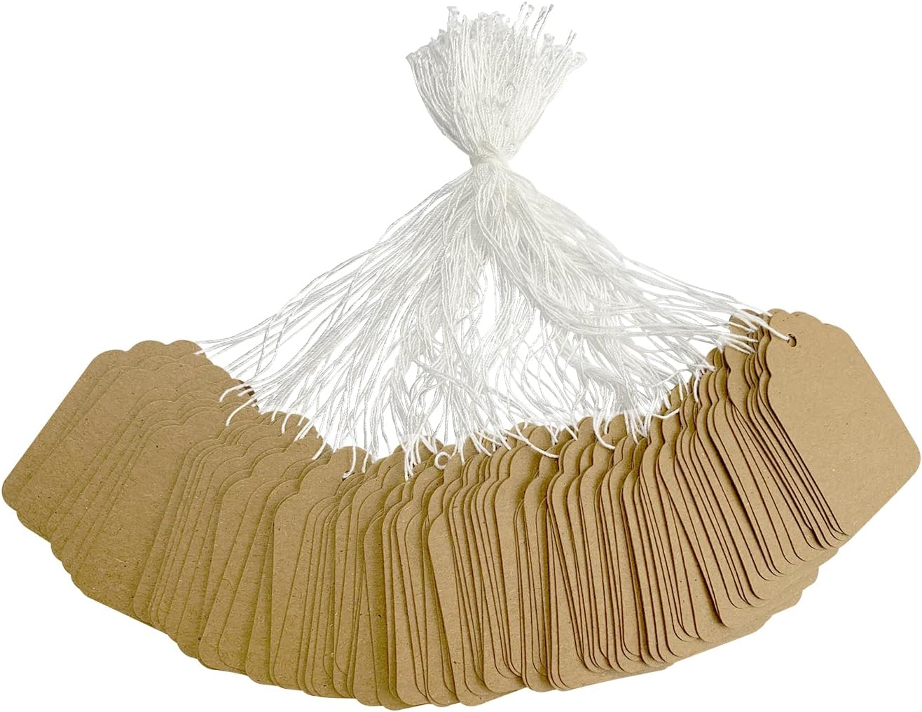 500Pcs Kraft Price Tags with String, Paper Hang Tags Writable Tags, Display Labels Marking Strung Tags for Holiday Arts Crafts 1.38 ร 0.87 Inches