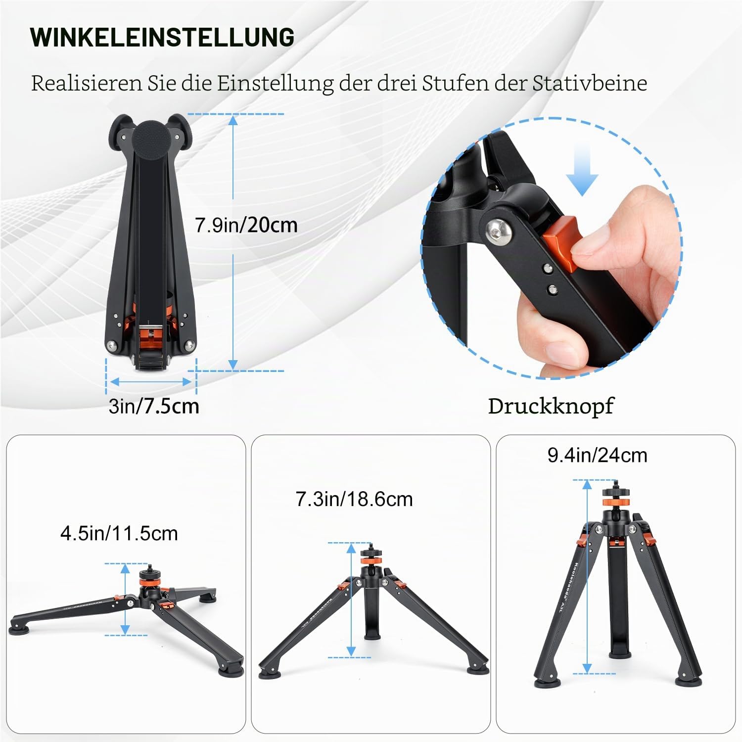 Koolehaoda Stativ Basis für Einbeinstative, Vergrößerte Standfüße Aluminium Mini Tischstativ mit 1/4"-3/8" Schraube für DSLR Kameras, Einbeinstativ, Fotografie Stick, Kugelkopf
