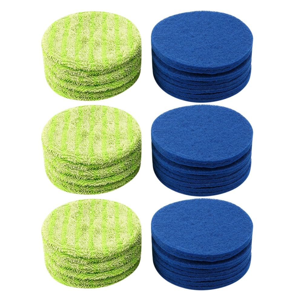 Hndhbfgrt Replacement Pad for Cordless Electric Rotary Mop Sweeper Including 24 Microfiber Mats and 24 Indoor Use Gaskets