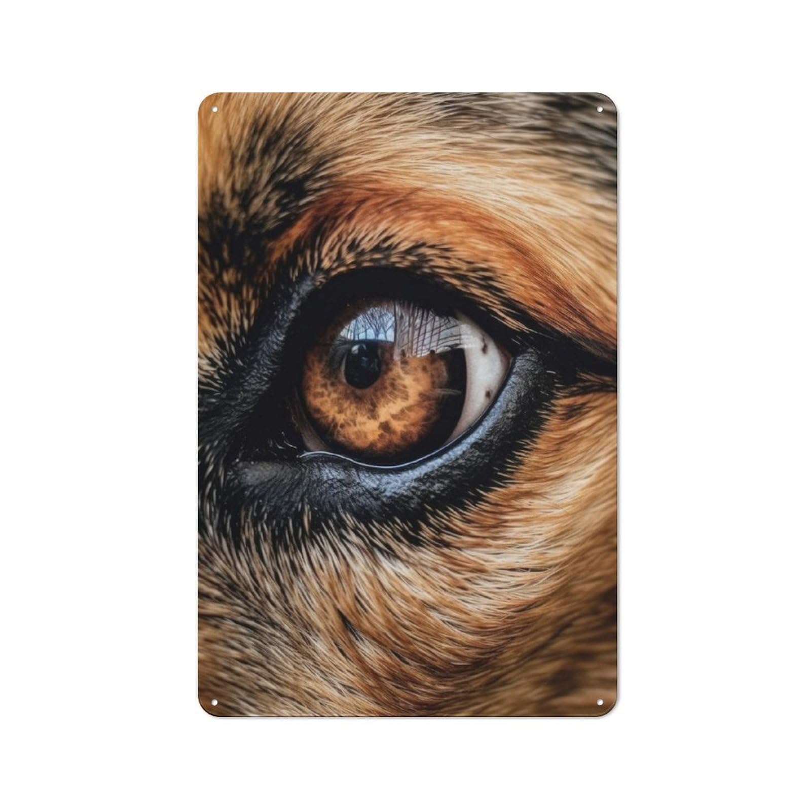 Junmoney German Shepherd Eye Printed Metal Sign 30X20cm For Kitchen Or Home Bar, Housewarming Present For People Styling Kitchen And Home Bar