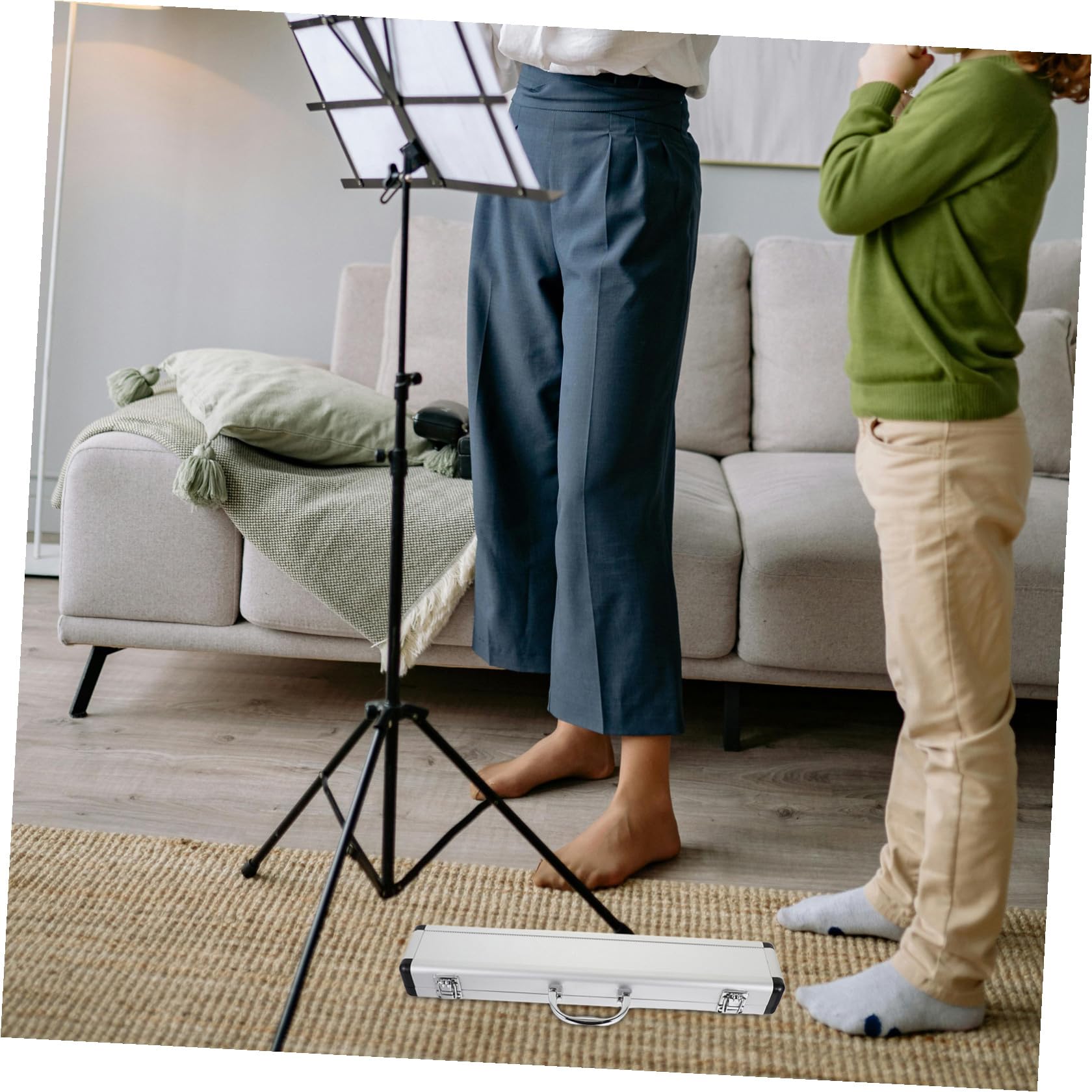 Custodia Rigida per Flauto in Lega di Alluminio con Imbottitura Antiurto e Tecnologia Anti-umidità, Borsa Portatile con Maniglia per Flauto C/d, Custodia da Viaggio per Strumenti