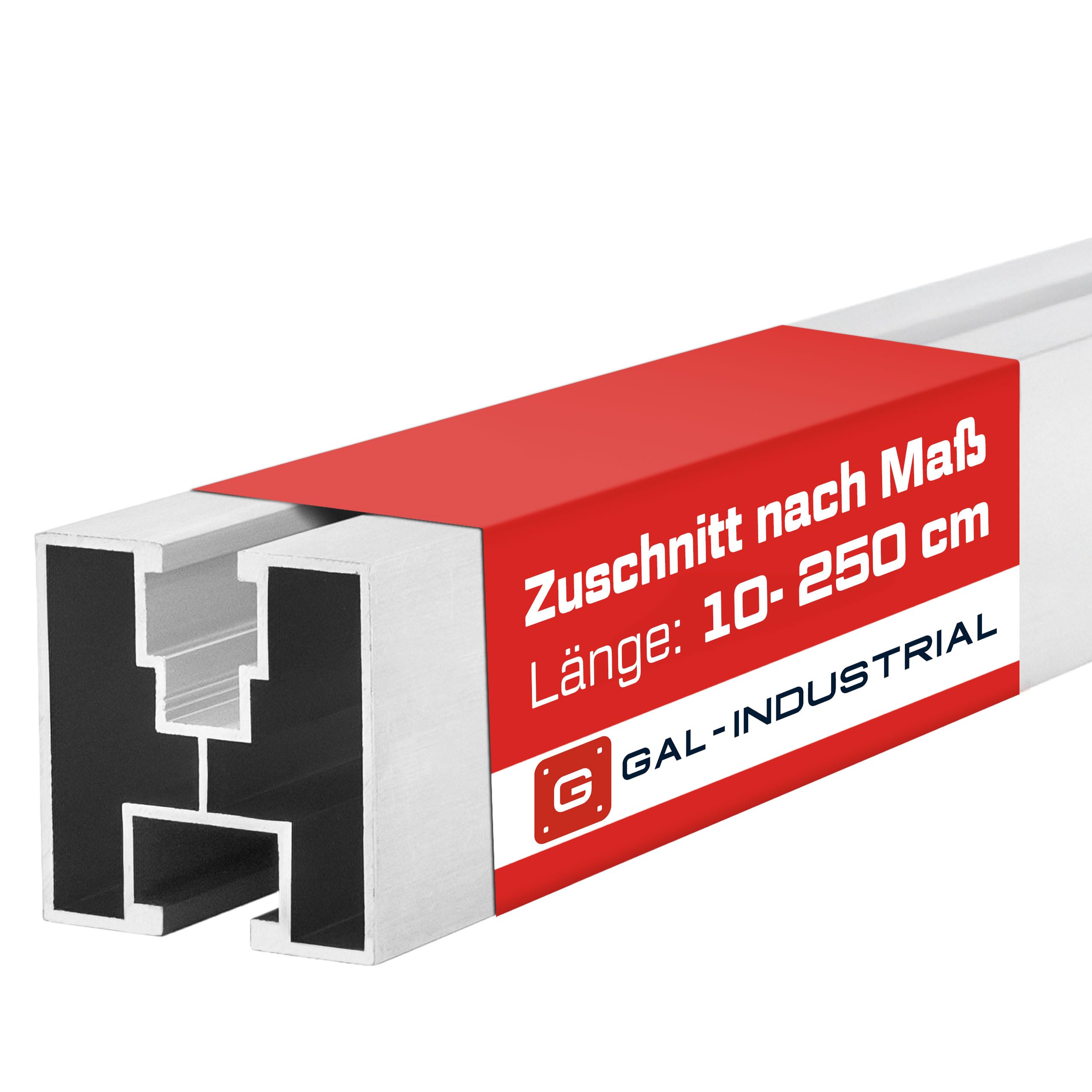 Solar-schiene 40x40 mm | S-Nut für M8/M10 | Länge 240 cm | Photovoltaik Alu Profil, PV Aluminium Profil für Solarmodule | Montageschiene, Solarprofil | 0% §12Abs.3UStG