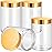 Patelai 4 Pieces Round Wide-mouth Leak Proof Plastic Container Jars with Lids for Travel Storage Makeup Beauty Products Face Creams Oils Salves Ointments DIY Making(10 Ounce,Gold)