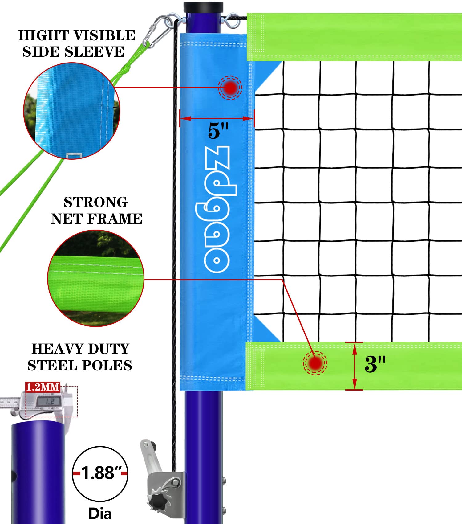 Zdgao Volleyball Net Outdoor Professional Volleyball Set