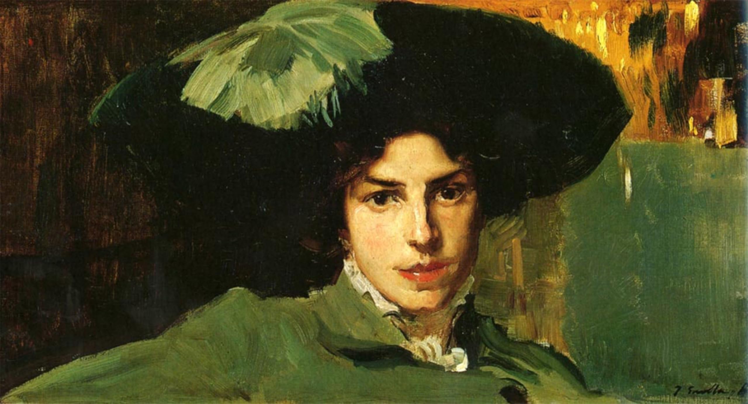 ARTXLXXBN Famous Painting Canvas Artwork Graffiti Print Maria Con Sombrero by Joaquin Sorolla Y Bastida for Home Decor 60x90cm