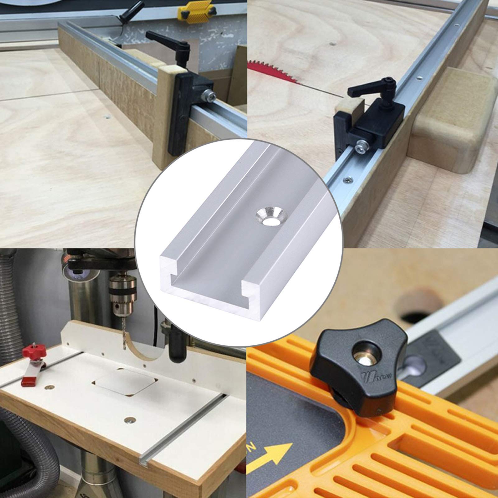 2pcs Emplacement de Montage de Gabarit de Piste T Track d'Onglet & 2 pcs Métal Rapide Agissant Tenons Ensemble de Pince
