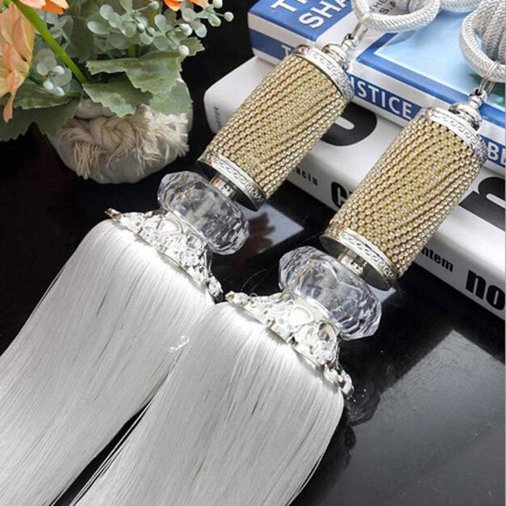 Embrasse en cristal diamant LIJUCAI blanc 90cm pour décoration élégante