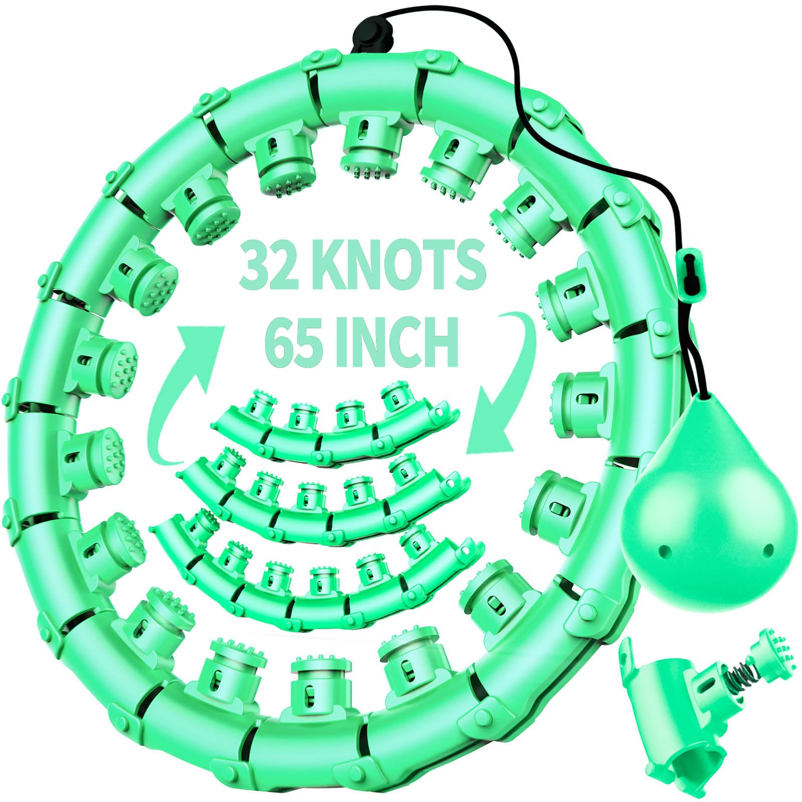 Infinity Weighted Hoop with 32 Links(62 Inch),Weighted Hoop for Adults Weight Loss, Infinity Fitness Hoop Plus Size, for Women Smart Exercise