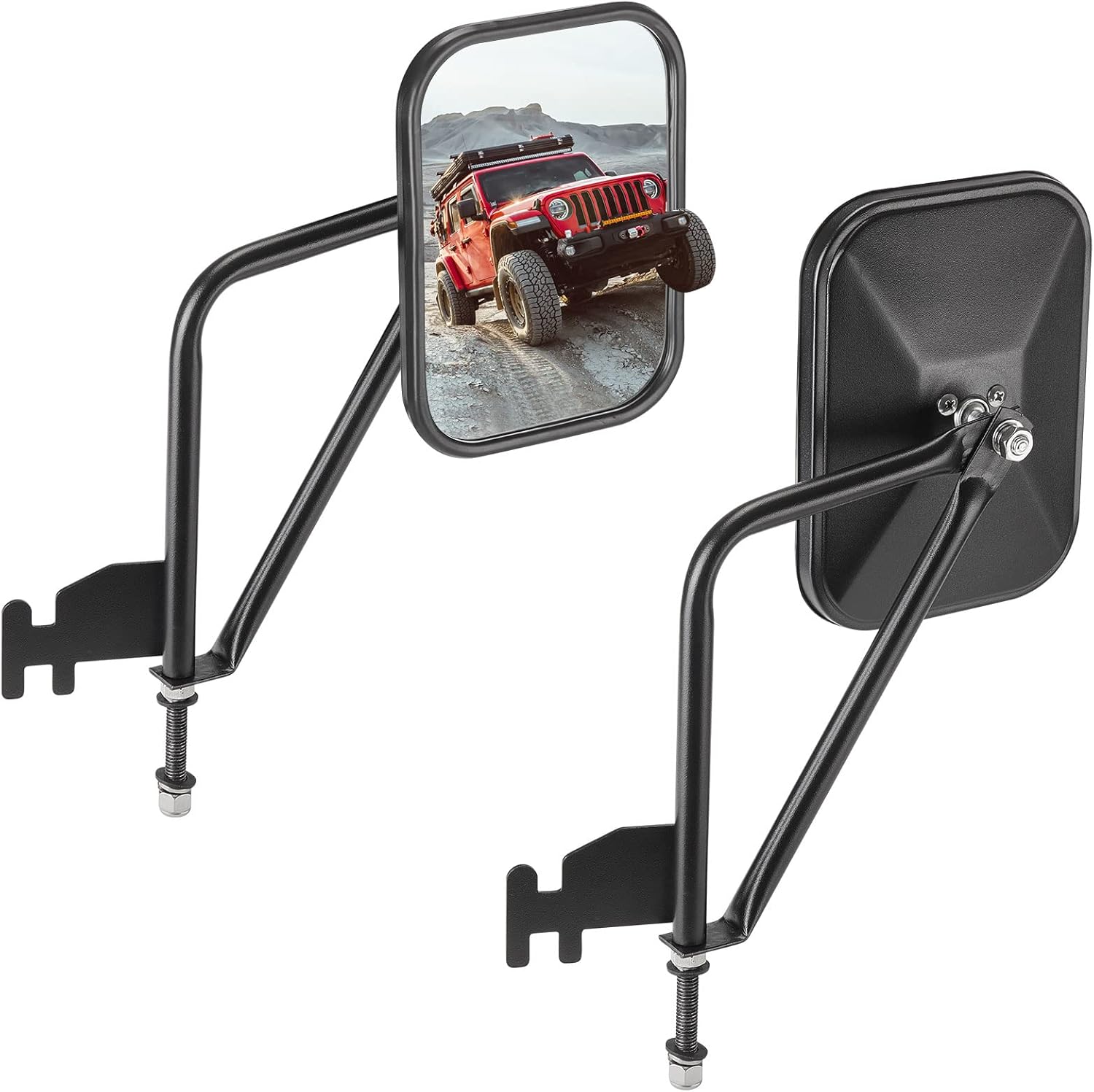 Mirrors Doors Off Compatible with Wrangler, QMPARTS No Vibrate & Wobble Side View Mirrors, Easy-Install Doorless Side Quick Release Mirror for Safe Doors Off Driving for Wrangler JK JKU 2007-2018