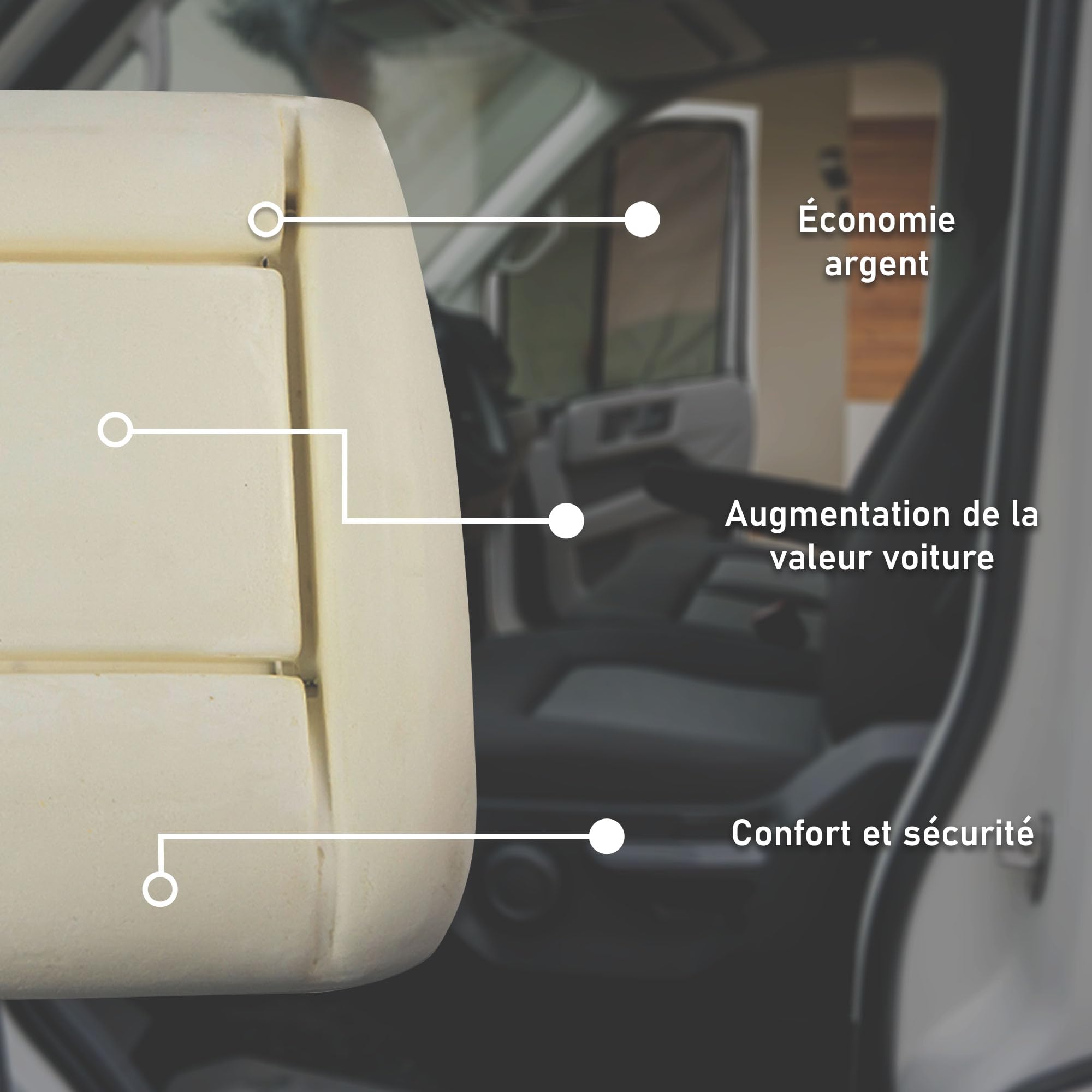 CHROMEMASTER - Compatible avec Renault Master 1998-2010 | Mousse pour Le Siège Auto, Mousse de Siège pour l'assise ; Remplacez Le Siège et Profitez de Votre Nouveau Siège Auto Confortable