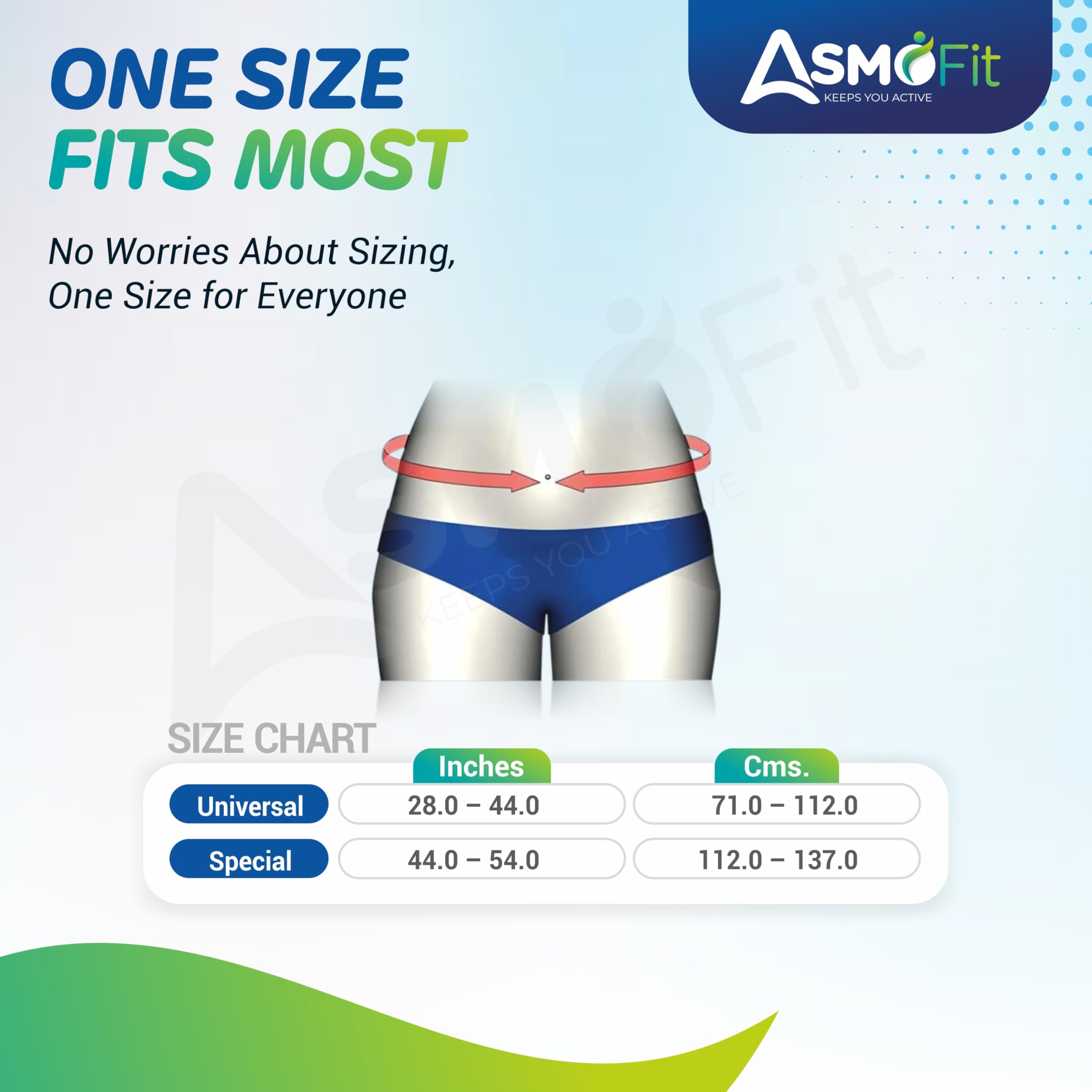 Asmofit Abdominal Belt After Delivery C-Section | Postpartum Belt Ideal for Tummy Reduction After Delivery | Belly Support Belt for Men & Women (Universal 28-44 inch) - Blue - Image 5 thumbnail