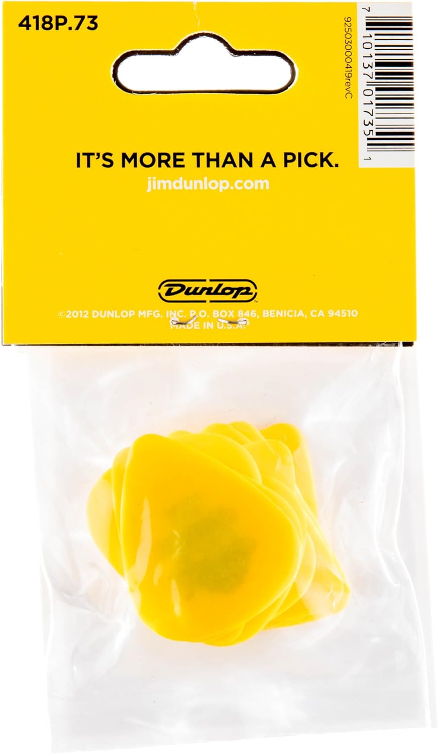 Jim Dunlop Standard .73mm Yellow Guitar Pick, 12 Pack : Everything Else
