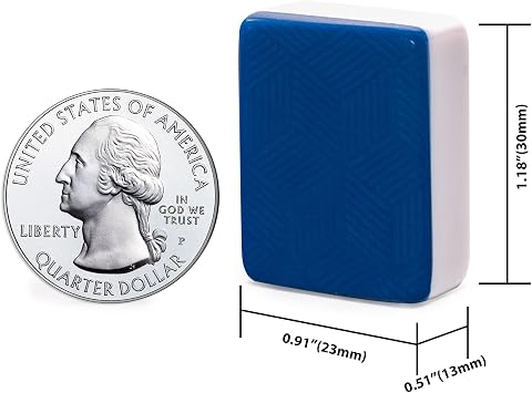 Yellow Mountain Imports American Mahjong Set, Indigo Tides - Blue Soft Case, 4 All-in-One Racks with Pushers, Wright Patterson Scoring Coins, Dice, Wind Indicator