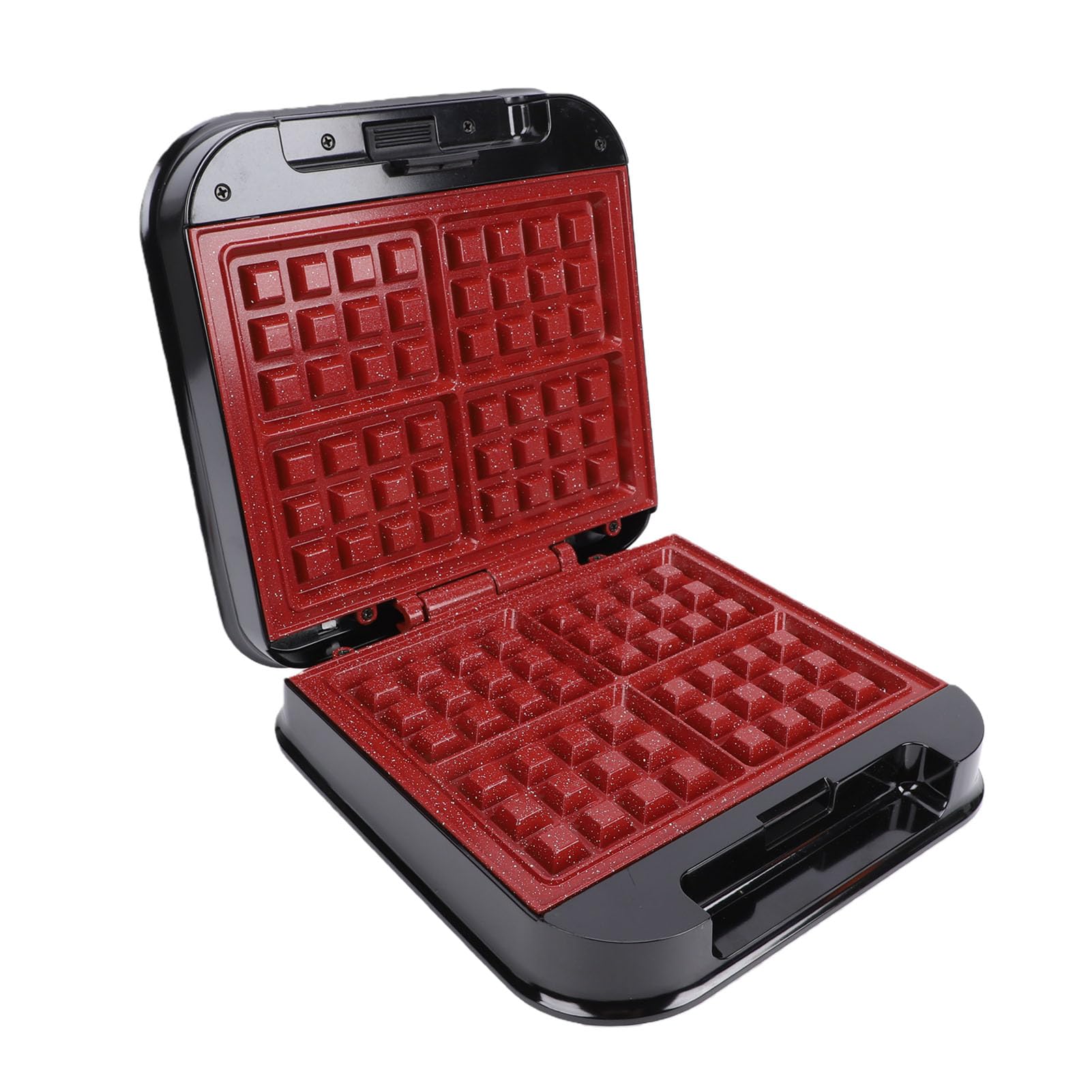 Macchina per Waffle Belga 4 Fette Ferro Antiaderente con Riscaldamento su Entrambi i Lati 850 W 9,3 X 9,3 Pollici Macchina per la Colazione Formato Famiglia per Panini Pancake Dormitorio